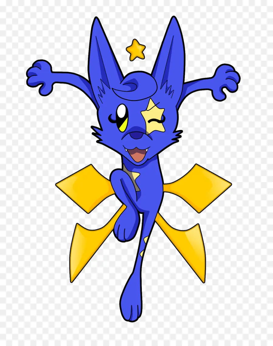 Personagem De Desenho Animado Azul，Estrela PNG