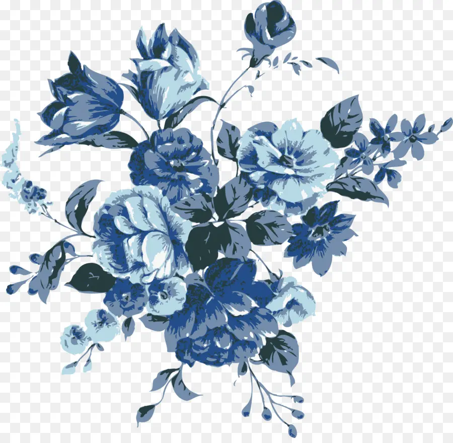 Flor，Azul PNG