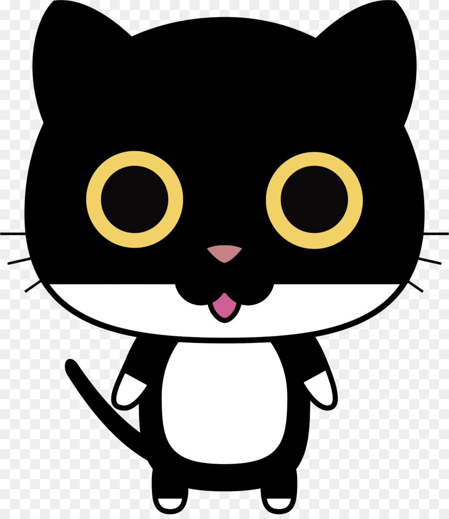 Gato De Desenho Animado，Preto PNG