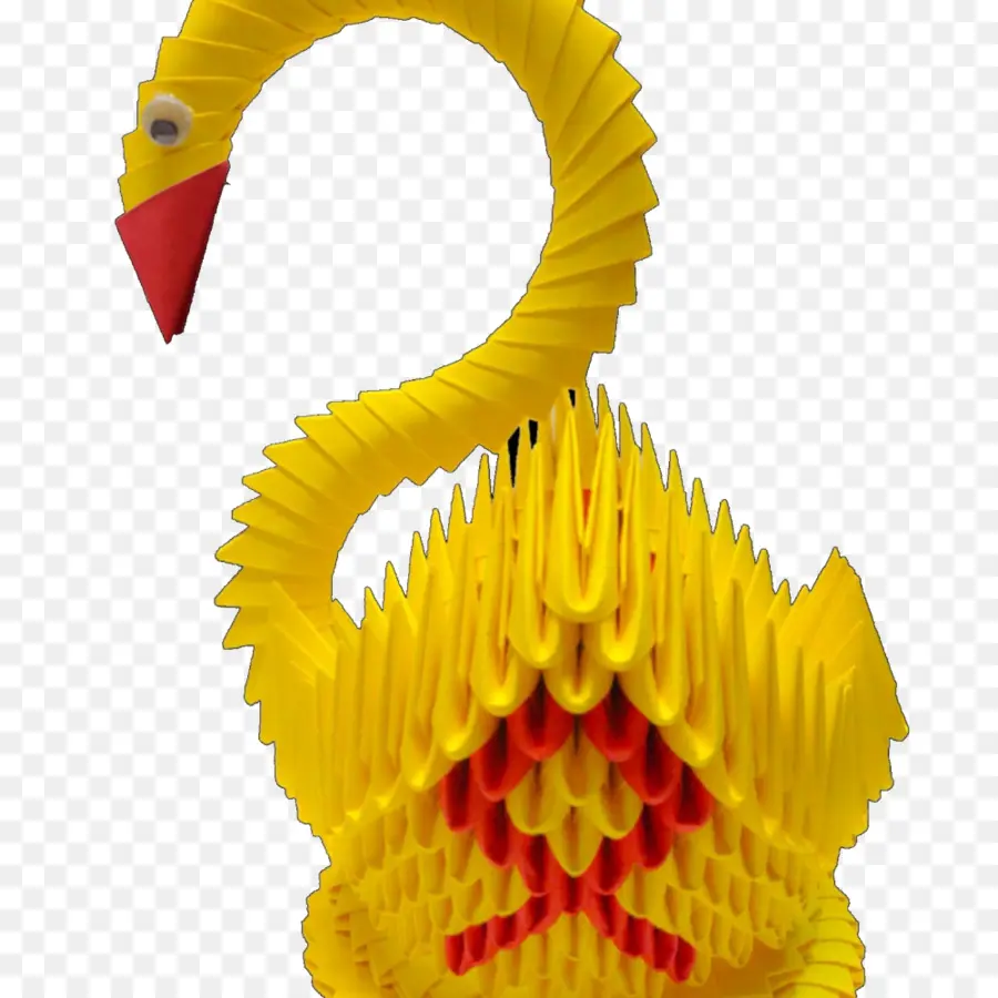 Cisne De Origami Amarelo，Arte Em Papel PNG