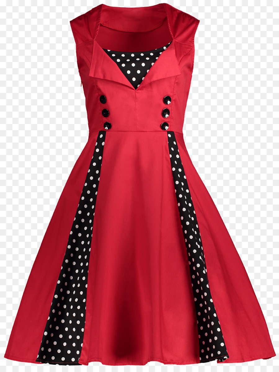 Vestido Vermelho，Bolinhas PNG