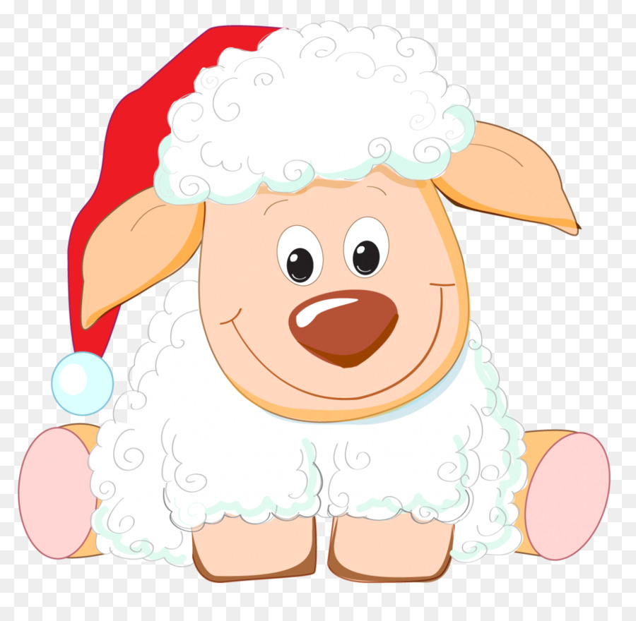 Cordeiro De Desenho Animado，Chapéu De Papai Noel PNG