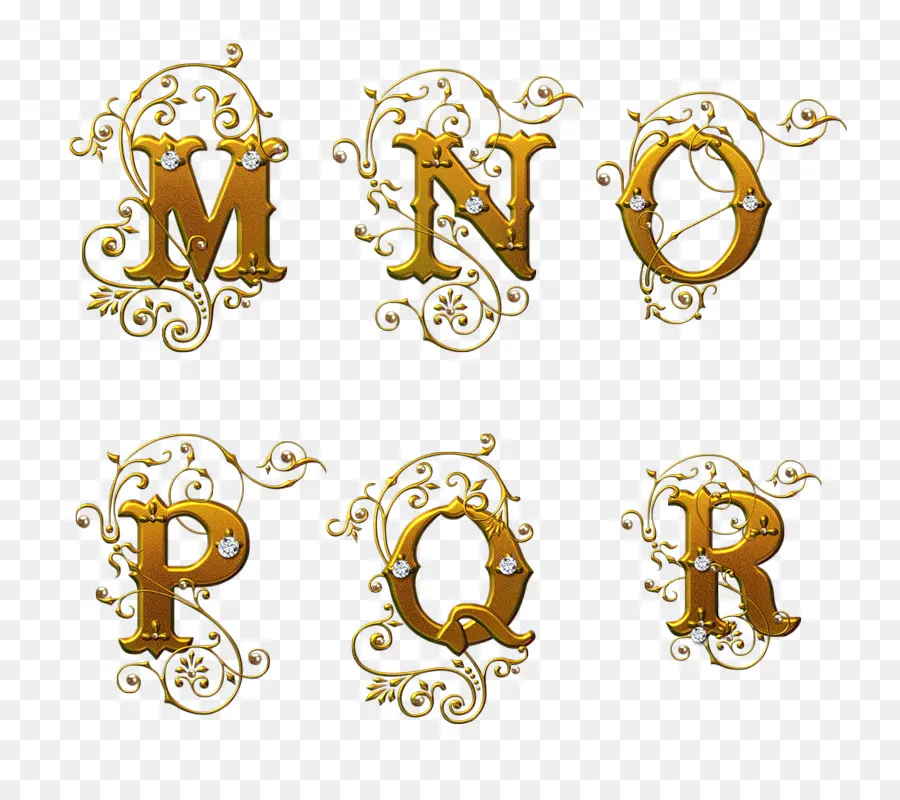 Letras Ornamentadas，Ouro PNG