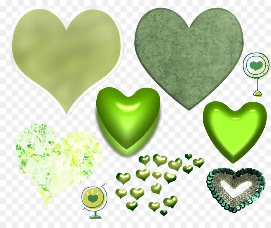 Corações Verdes，Amor PNG