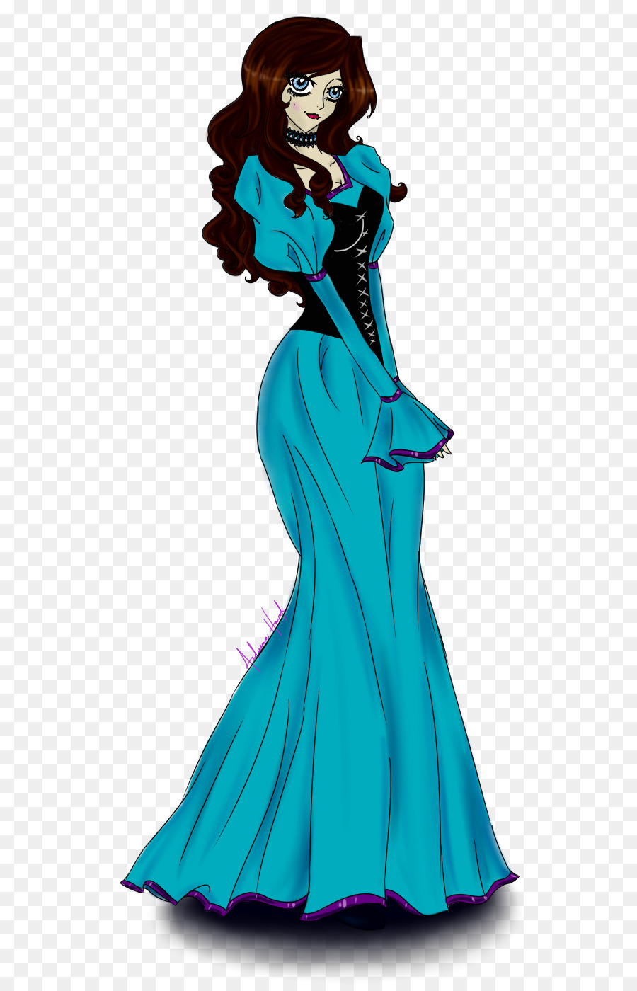 Vestido，Azul Elétrico PNG