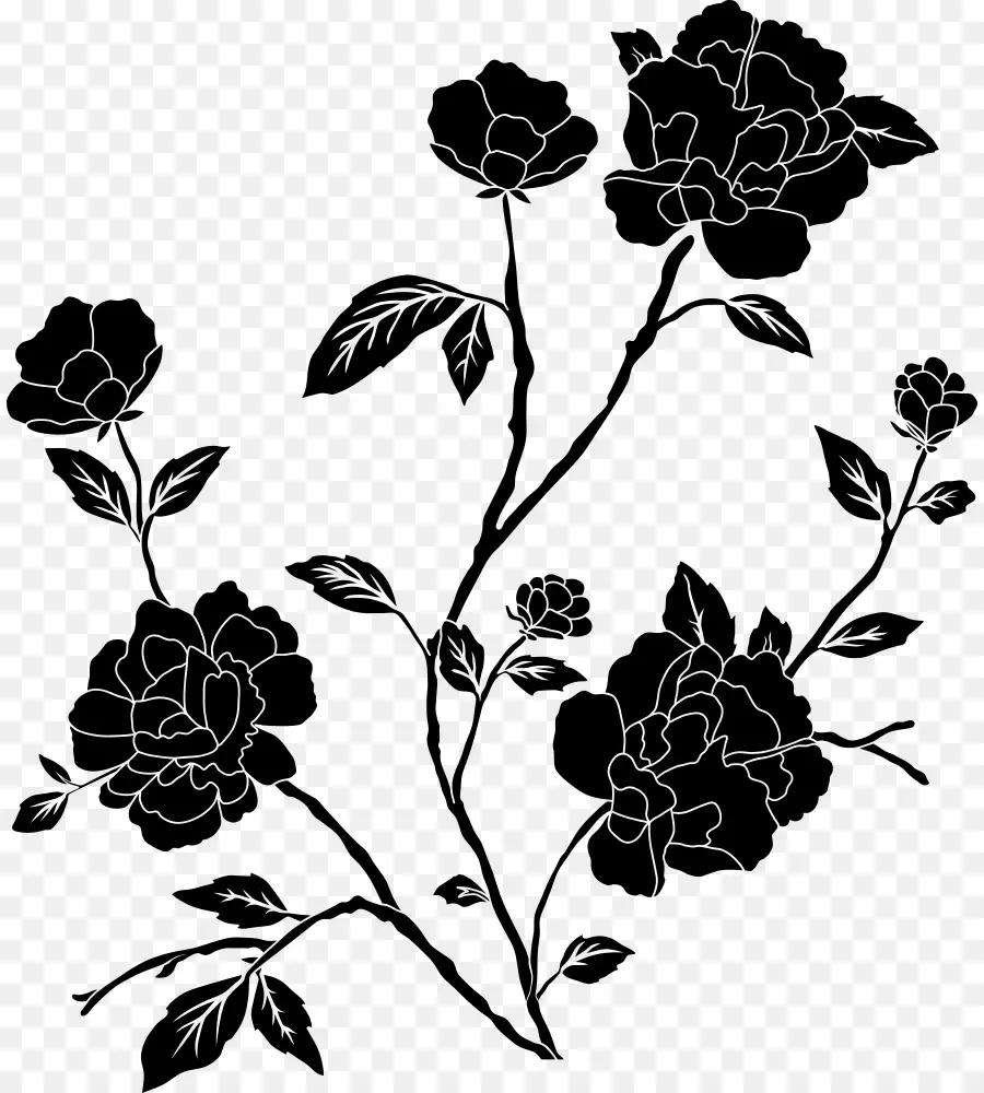 Flores Negras，Silhueta PNG