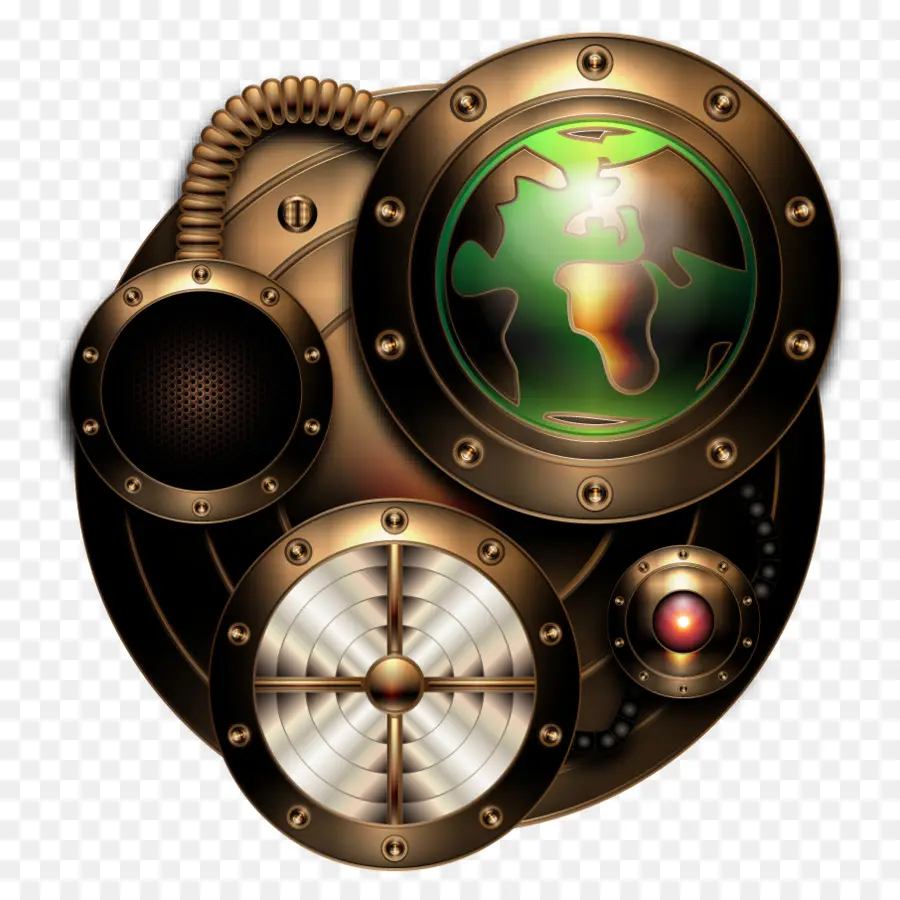 Globo Steampunk，Engrenagens PNG