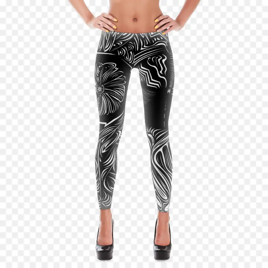 Legging Preta E Branca，Moda PNG