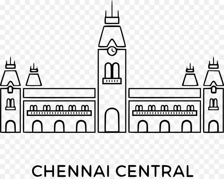 Chennai Estação Ferroviária Central，Madras Mistura PNG