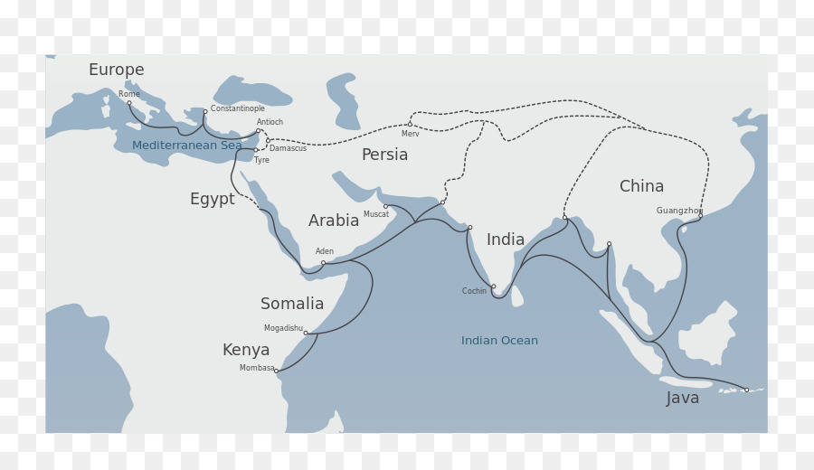 Mapa Da Rota Da Seda，Rotas Comerciais PNG