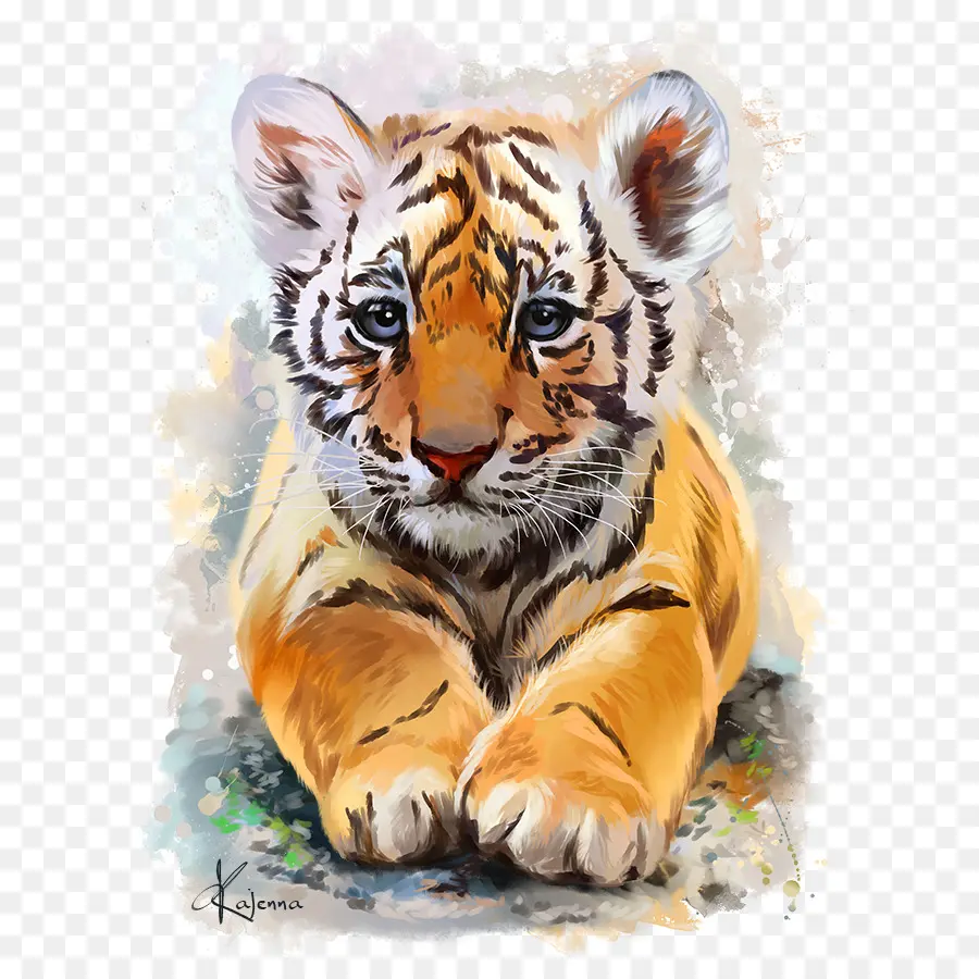 Tigre，Pintura Em Aquarela PNG
