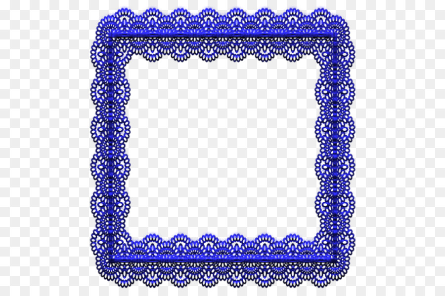 Moldura De Renda Azul，Decorativo PNG