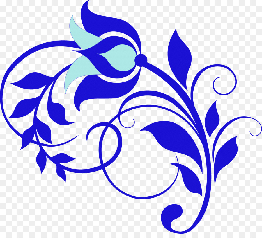 Desenho Floral Azul，Flor PNG