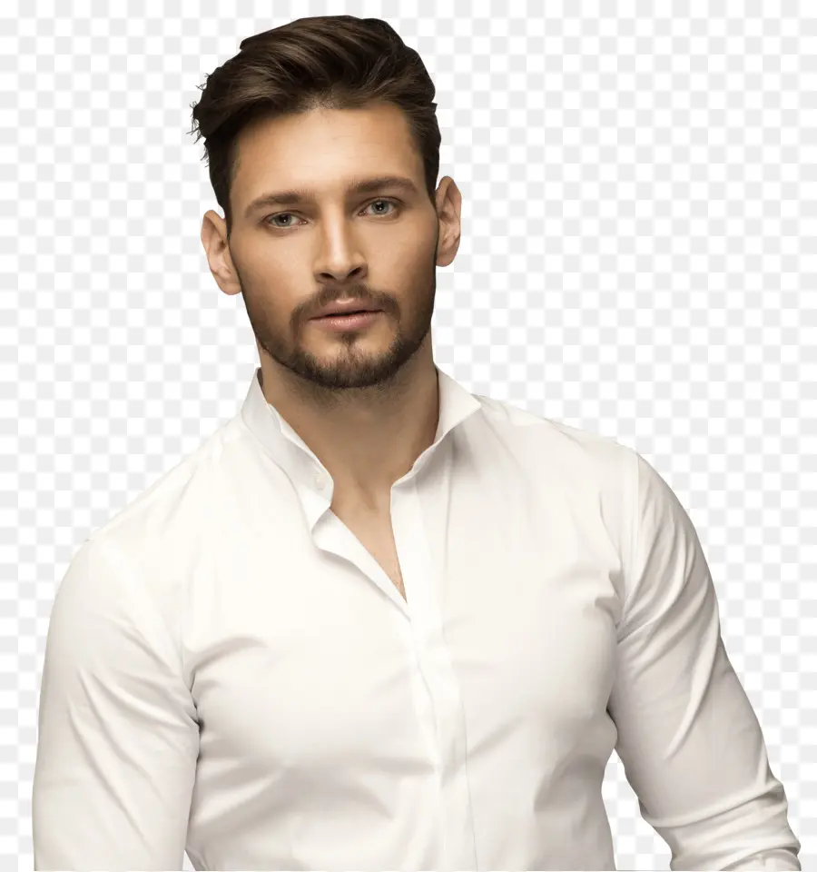 Homem De Camisa Branca，Barba PNG