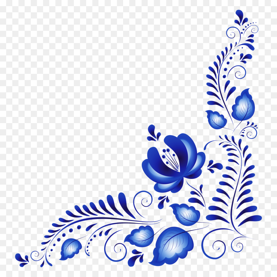 Azul Flor Ornamento png transparente grátis