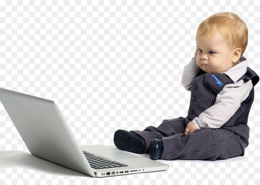 Bebê Com Laptop，Computador PNG