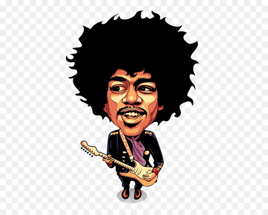 Jimi Hendrix，Caricatura PNG