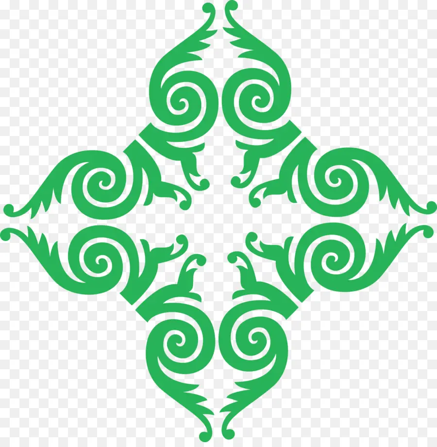 Design Ornamental Verde，Redemoinho PNG