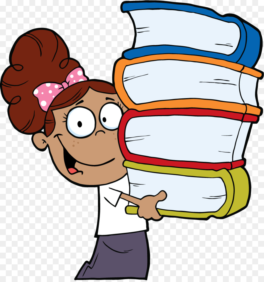 Menina Com Livros，Pilha PNG