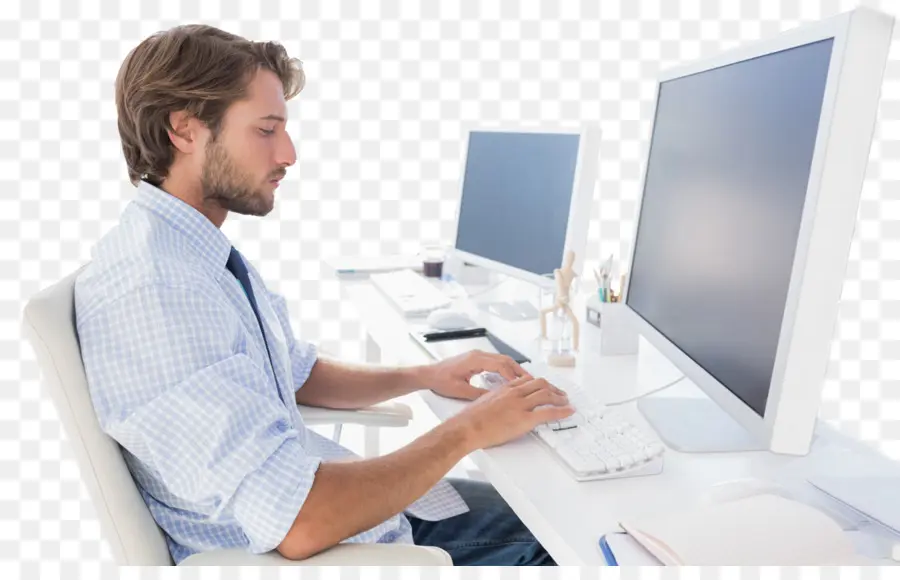 Homem No Computador，Escritório PNG