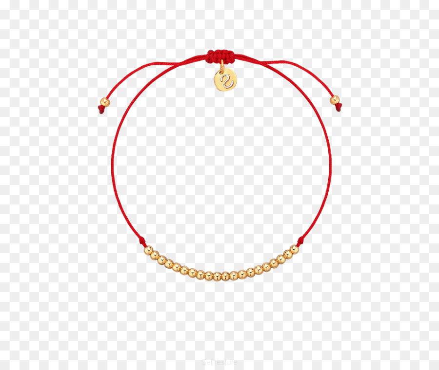 Pulseira De Cordão Vermelho，Contas De Ouro PNG