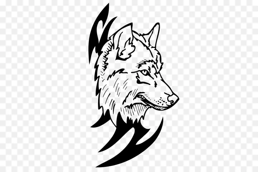 Desenho，Lobo Negro PNG