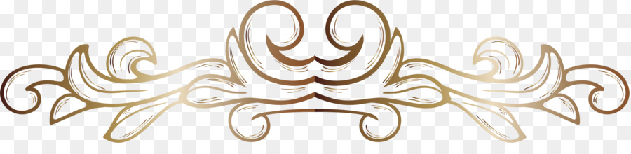 Divisor Decorativo Dourado，Ornamento PNG