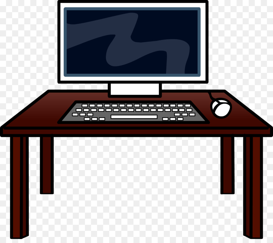 Computador Na Mesa，Mesa PNG