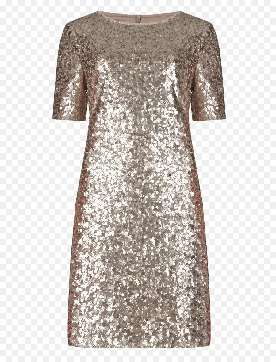 Vestido De Lantejoulas Dourado，Moda PNG