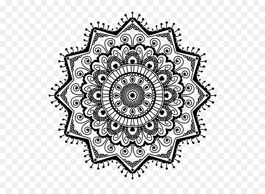 Mandala Preto E Branco，Mandala PNG