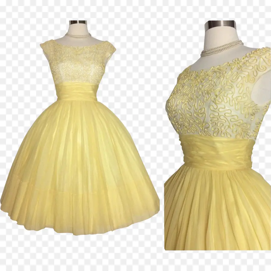 Vestido Amarelo，Elegante PNG