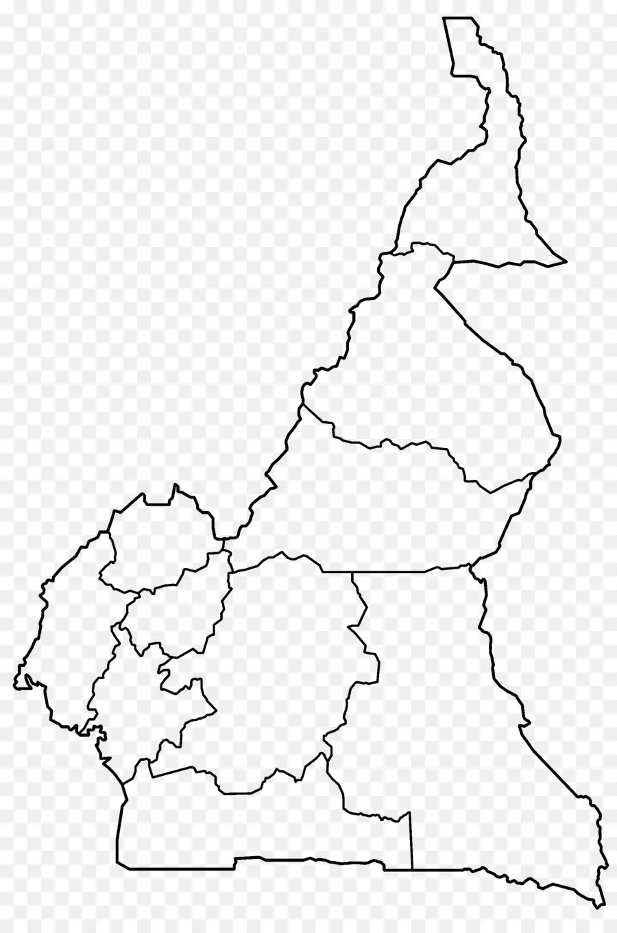 Regiões Dos Camarões，Mapa PNG
