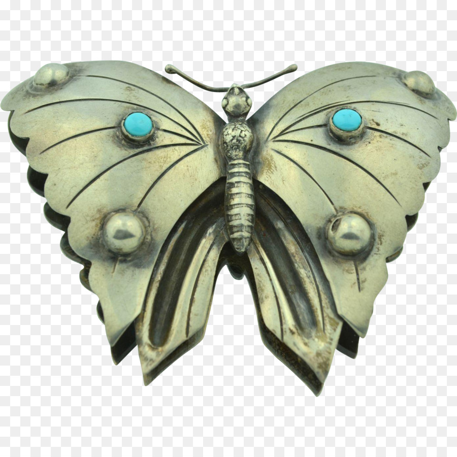 Broche De Borboleta，Prata PNG