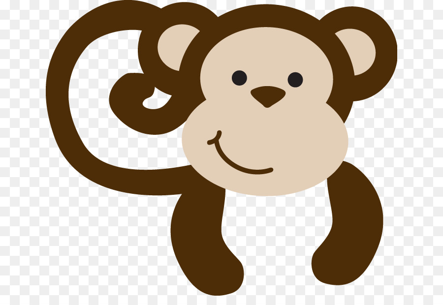Macaco De Estilo De Corte De Papel Dos Desenhos Animados PNG