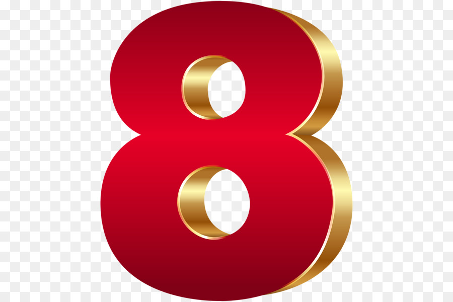 Número Dourado 8，Numeral PNG