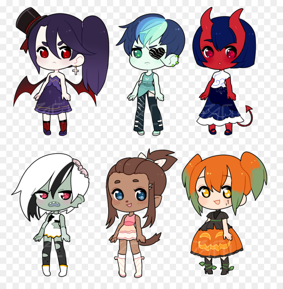 Personagens Chibi，Bonitinho PNG