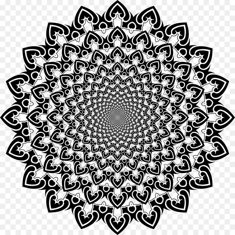 Mandala Preto E Branco，Padrão PNG