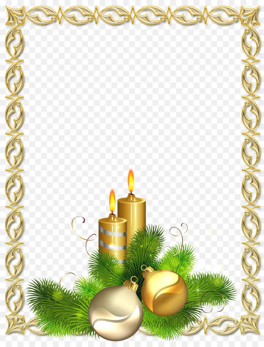 Velas De Natal，Dourado PNG