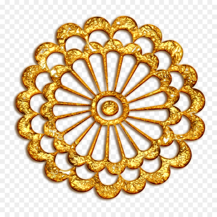 Ornamento Dourado，Flor PNG