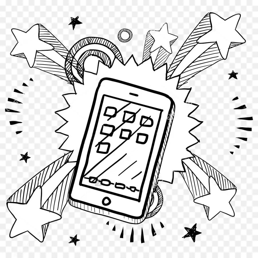 Doodle De Smartphone，Smartphone PNG