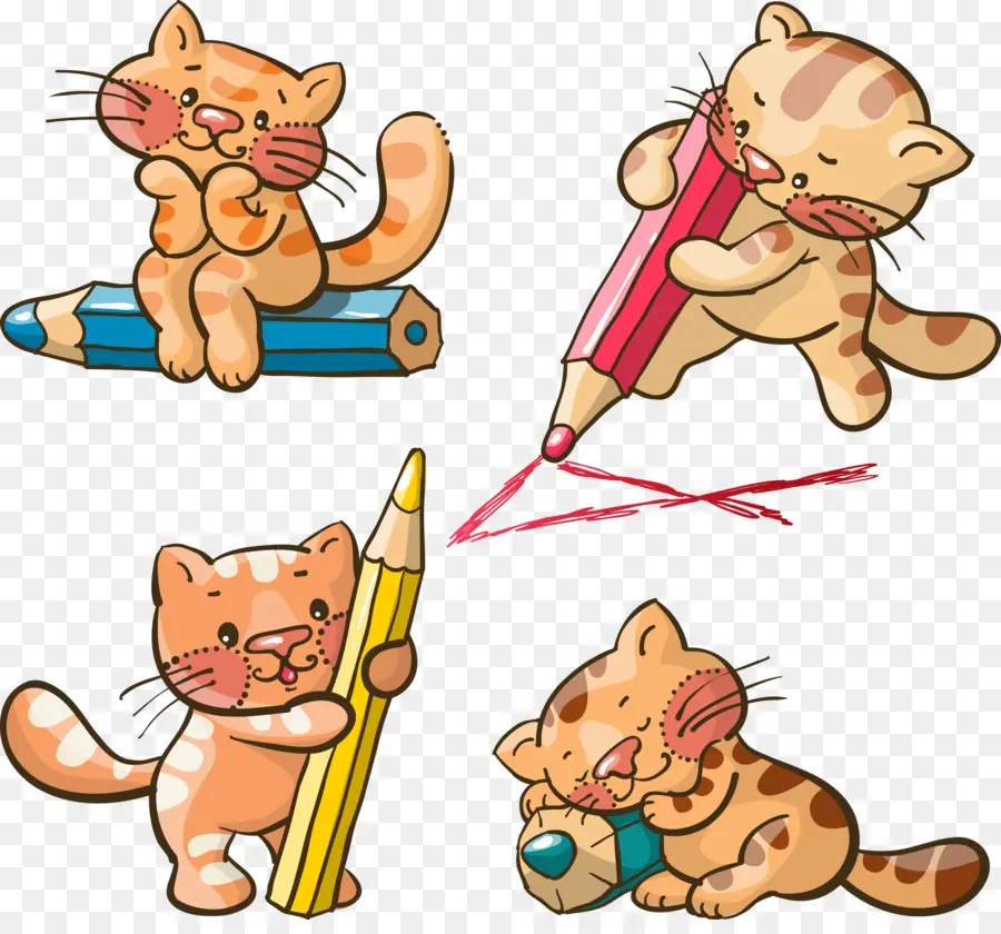 Gatos De Desenho Animado，Desenho PNG