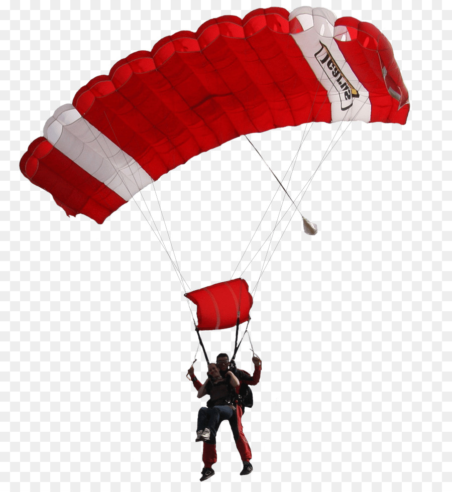 Salto de paraquedas em tandem silhueta de paraquedista voando no