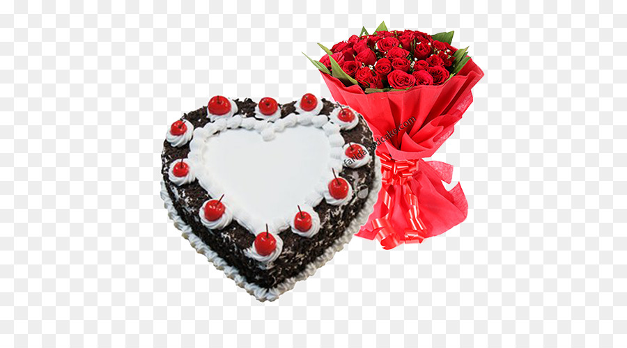 Bolo De Coração，Rosas PNG