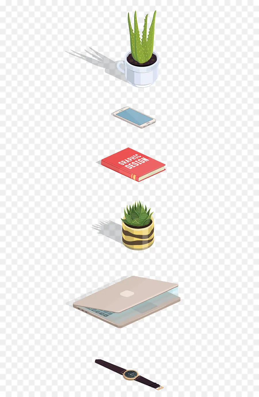 Itens De Escritório，Plantar PNG