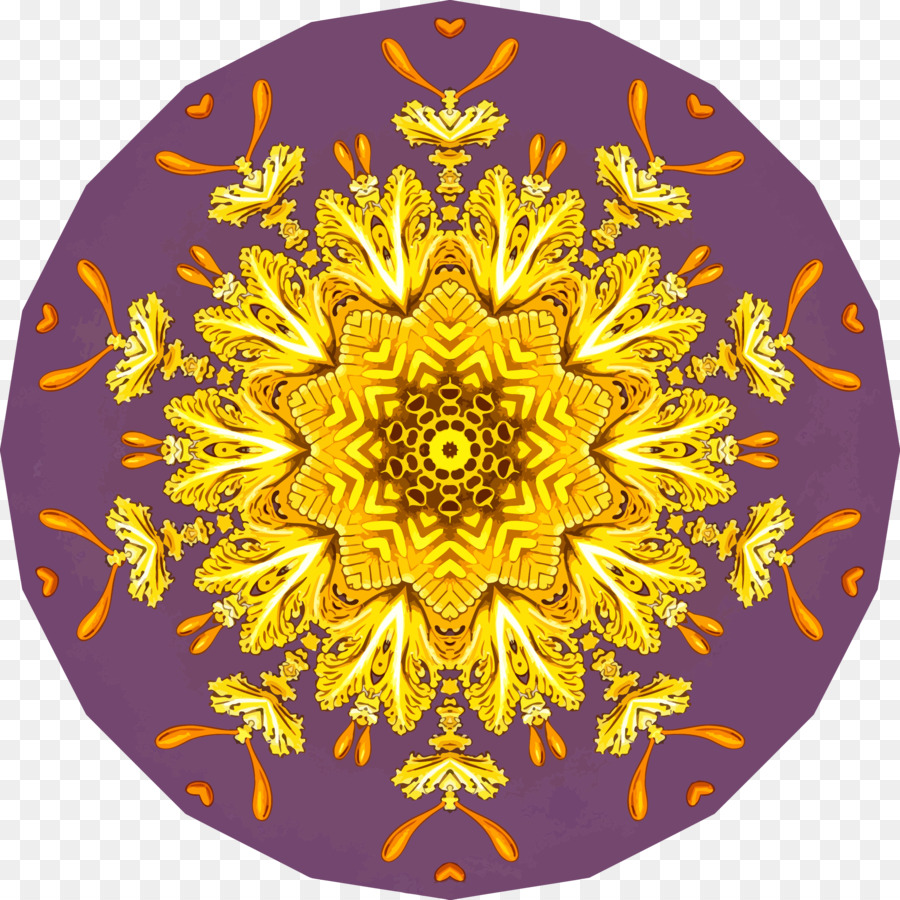 Mandala Amarela，Padrão PNG