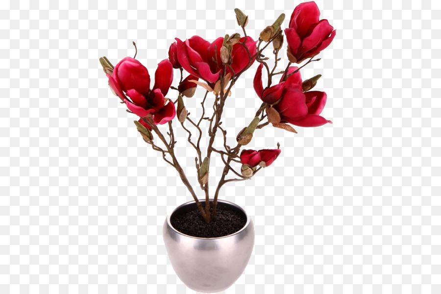 Flores Cor De Rosa，Vaso PNG