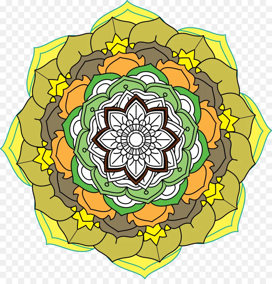 Mandala Colorida，Padrão PNG