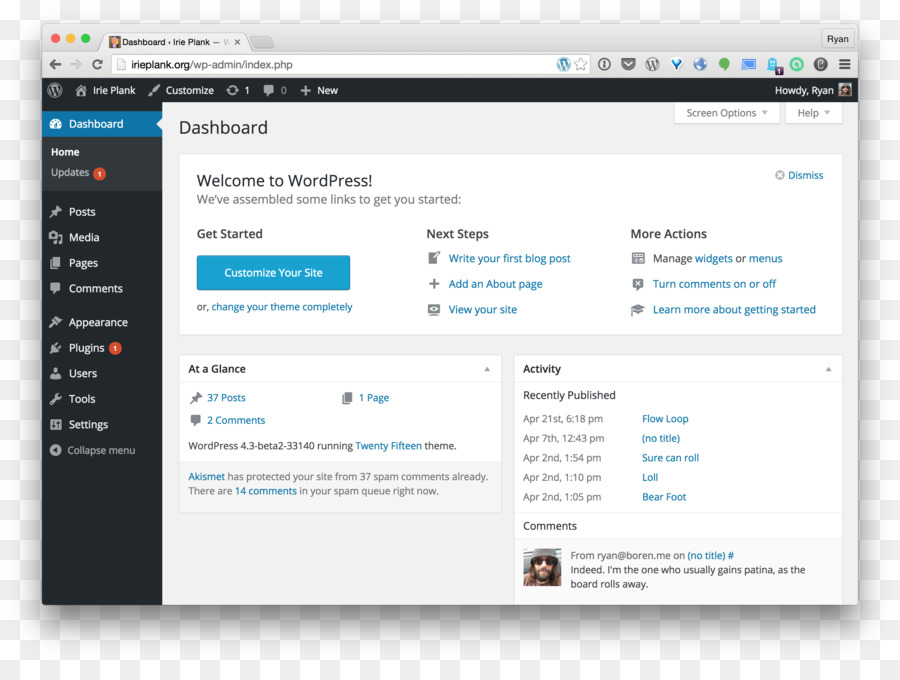 Wordpress，Dashboard PNG