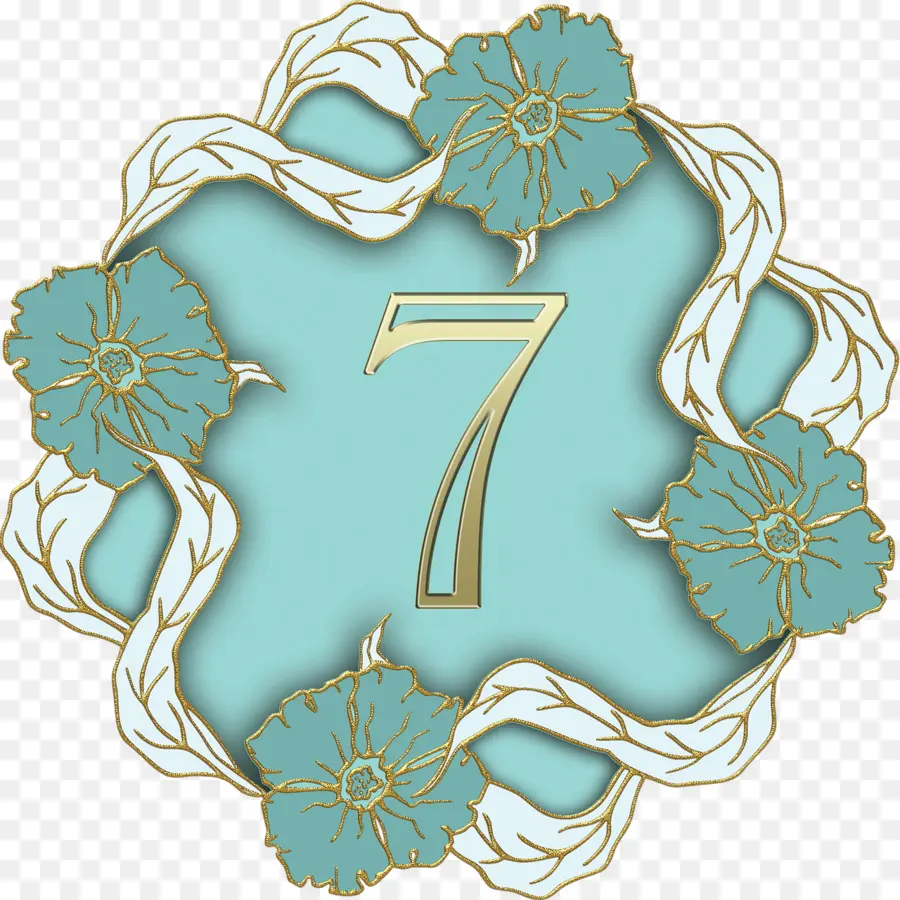 Número 7，Floral PNG