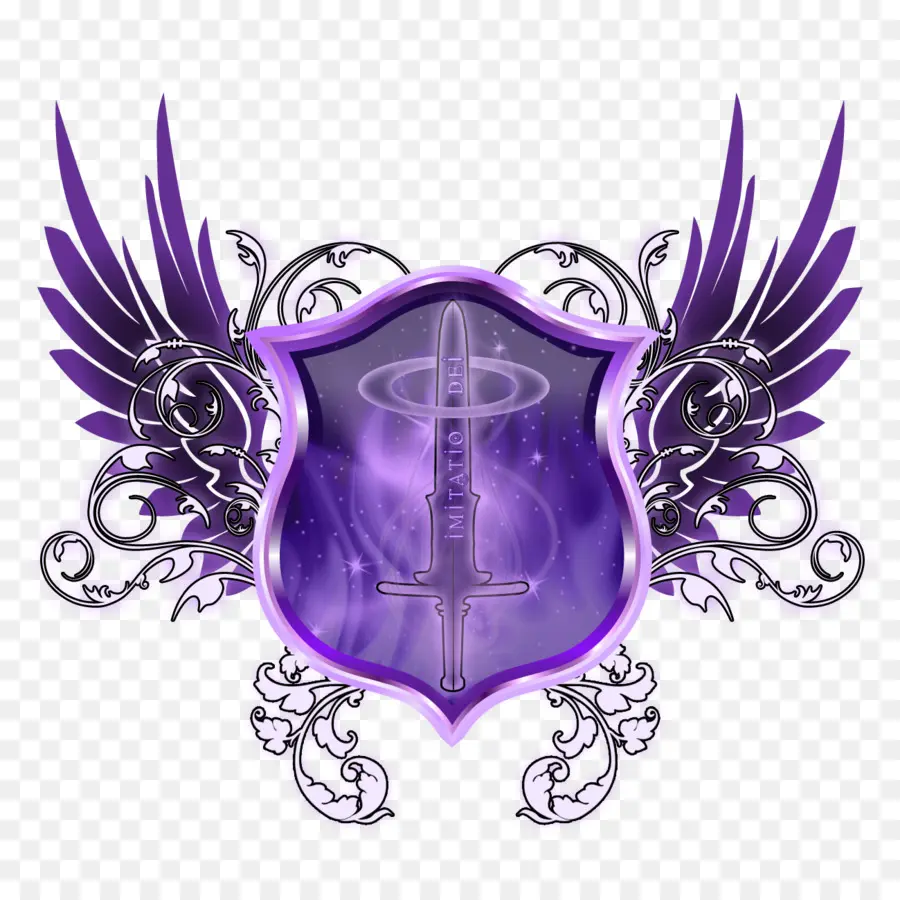 Escudo Roxo Com Asas，Espada PNG